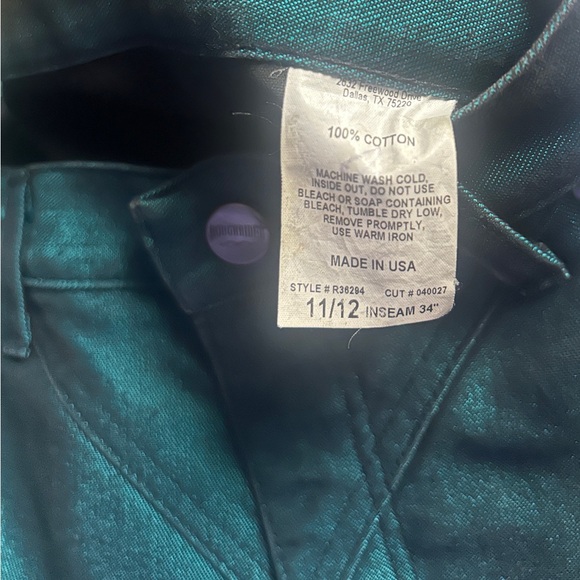 Roughrider • Vintage • USA • Metallic Green • Western •Size 11/12 (32/34)• Jeans - Picture 10 of 10